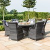 Maze Rattan Garden Furniture Victoria 6 Seat Round Dining Set