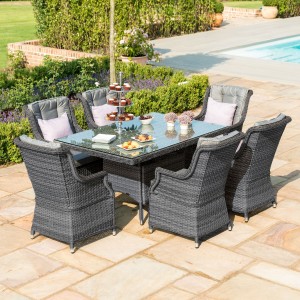 Maze Rattan Garden Furniture Victoria 6 Seat Rectangular Dining Set with Square Chairs Maze Rattan Garden Furniture Victoria 6 Seat Rectangular Dining Set with Square Chairs