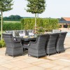 Maze Rattan Garden Furniture Victoria 8 Seat Rectangular Dining Set with Square Chairs