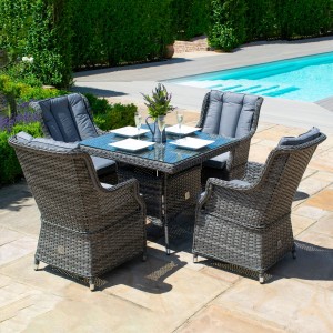 Maze Rattan Garden Furniture Victoria 4 Seat Square Dining Set with Square Chairs Maze Rattan Garden Furniture Victoria 4 Seat Square Dining Set with Square Chairs