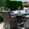 Maze Rattan Garden Furniture Victoria 4 Seat Square Dining Set with Square Chairs