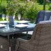 Maze Rattan Garden Furniture Victoria 4 Seat Square Dining Set with Square Chairs