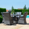 Maze Rattan Garden Furniture Victoria 4 Seat Square Dining Set with Square Chairs