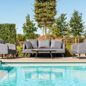 Maze Lounge Outdoor Fabric Ambition 3 Seat Sofa Set in Flanelle Maze Lounge Outdoor Fabric Ambition 3 Seat Sofa Set in Flanelle