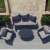 Maze Lounge Outdoor Fabric Ambition 3 Seat Sofa Set in Flanelle