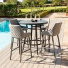 Maze Lounge Outdoor Fabric Regal 4 Seat Round Bar Set in Flanelle