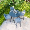 Maze Lounge Outdoor Fabric Regal 4 Seat Round Bar Set in Flanelle