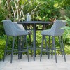 Maze Lounge Outdoor Fabric Regal 4 Seat Round Bar Set in Flanelle