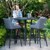 Maze Lounge Outdoor Fabric Regal 4 Seat Round Bar Set in Flanelle