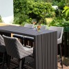 Maze Lounge Outdoor Fabric Regal 6 Seat Rectangular Bar Set in Flanelle