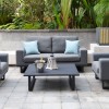 Maze Lounge Outdoor Fabric Ethos 2 Seat Sofa Set in Flanelle