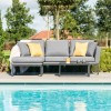 Maze Lounge Outdoor Fabric Pulse Flanelle Chaise Sofa Set