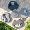 Maze Lounge Outdoor Fabric Snug Lifestle Suite with Rising Table in Flanelle