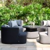 Maze Lounge Outdoor Fabric Snug Lifestle Suite with Rising Table in Flanelle