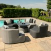 Maze Lounge Outdoor Fabric Snug Lifestle Suite with Rising Table in Flanelle