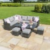 Maze Rattan Garden Furniture Kingston Grey Corner Dining Set With Rising Table