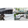 Maze Rattan Garden Furniture LA 4 Seat Square Dining Table Set Grey