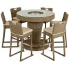 Maze Rattan Garden Furniture Winchester 6 Seater Round Bar Set with Ice Bucket