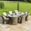 Maze Rattan Garden Furniture Winchester 8 Seat Oval Ice Bucket Dining Set with Venice Chairs