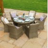 Maze Rattan Garden Furniture Winchester Venice 6 Seat Round Ice Bucket Table Set