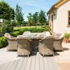 Maze Rattan Garden Furniture Winchester 6 Seat Oval Fire Pit Table with Heritage Chairs