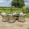 Maze Rattan Garden Furniture Winchester 6 Seat Oval Dining Set with Heritage Chairs & Ice Bucket