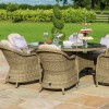 Maze Rattan Garden Furniture Winchester 6 Seat Oval Dining Set with Heritage Chairs & Ice Bucket