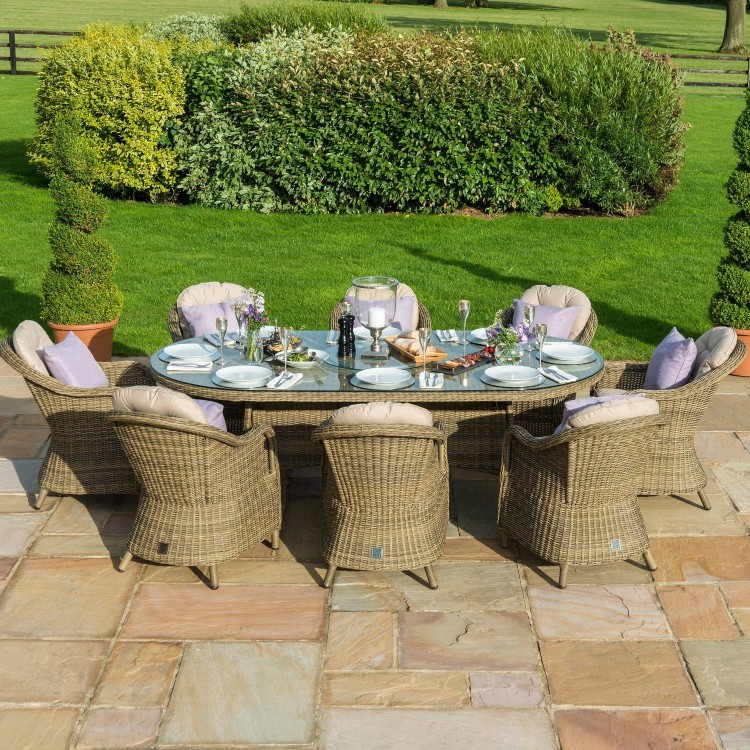 Winchester 8 Seat Oval Ice Bucket Dining Set with Heritage Chairs