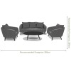 Maze Lounge Outdoor Fabric Charcoal Ambition 3 Seat Sofa Set