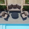 Maze Lounge Outdoor Fabric Ambition 3 Seat Sofa Set in Taupe