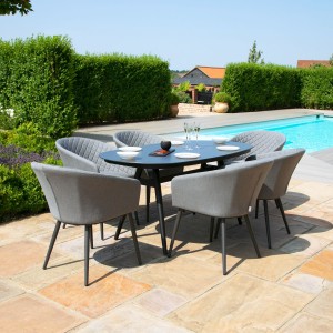 Maze Lounge Outdoor Fabric Ambition Flanelle 6 Seat Oval Dining Set Maze Lounge Outdoor Fabric Ambition Flanelle 6 Seat Oval Dining Set