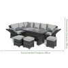 Maze Rattan Garden Furniture Henley Brown Corner Sofa with Reclining Arms & Rising Table