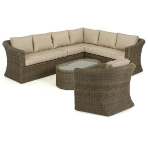 Maze Rattan Garden Furniture Winchester Large Corner Group with Chair Maze Rattan Garden Furniture Winchester Large Corner Group with Chair