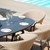 Maze Lounge Outdoor Fabric Pebble Taupe 6 Seat Oval Dining Set