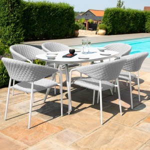 Maze Lounge Outdoor Fabric Pebble Lead Chine 6 Seat Oval Dining Set Maze Lounge Outdoor Fabric Pebble Lead Chine 6 Seat Oval Dining Set