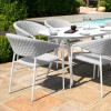 Maze Lounge Outdoor Fabric Pebble Lead Chine 6 Seat Oval Dining Set