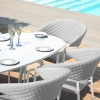 Maze Lounge Outdoor Fabric Pebble Lead Chine 6 Seat Oval Dining Set
