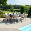 Maze Lounge Outdoor Fabric Pebble Taupe 8 Seat Oval Dining Set