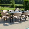 Maze Lounge Outdoor Fabric Pebble Taupe 8 Seat Oval Dining Set