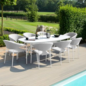 Maze Lounge Outdoor Fabric Pebble Lead Chine 8 Seat Oval Dining Set Maze Lounge Outdoor Fabric Pebble Lead Chine 8 Seat Oval Dining Set