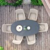 Maze Lounge Outdoor Fabric Zest 6 Seat Oval Dining Set in Taupe