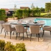 Maze Lounge Outdoor Fabric Zest 8 Seat Oval Dining Set in Taupe