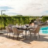 Maze Lounge Outdoor Fabric Zest 6 Seat Oval Dining Set in Taupe