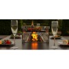 Maze Lounge Outdoor Fabric Zest Taupe 8 Seat Rectangular Fire Pit Dining Set