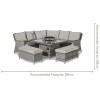 Maze Rattan Garden Furniture Oxford Royal Corner Grey Dining Set with Firepit