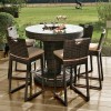 Maze Rattan Garden Furniture Brown 6 Seat Round Bar Set with Ice Bucket