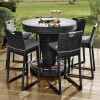 Maze Rattan Garden Grey 6 Seat Round Bar Set with Ice Bucket