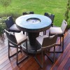 Maze Rattan Garden Furniture Brown 6 Seat Round Bar Set with Ice Bucket