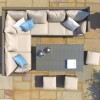 Maze Rattan Garden Furniture Henley Tuscany Corner Sofa with Reclining Arms & Rising Table