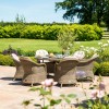 Maze Rattan Garden Furniture Winchester 6 Seat Round Fire Pit Table With Heritage Chairs